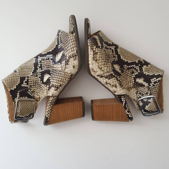 Vionic Blakely Heels Slingback Open Toe Snakeskin Embossed Neutrals Women 6 - Picture 5 of 10